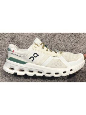 On Cloud Cloudrunner 2 White/Green Women's Running Shoes Size 10.5